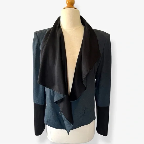 795$ HELMUT LANG Perma COMB DUSTY Sapphire JACQUARD Jacket GOAT LEATHER - Picture 4 of 16